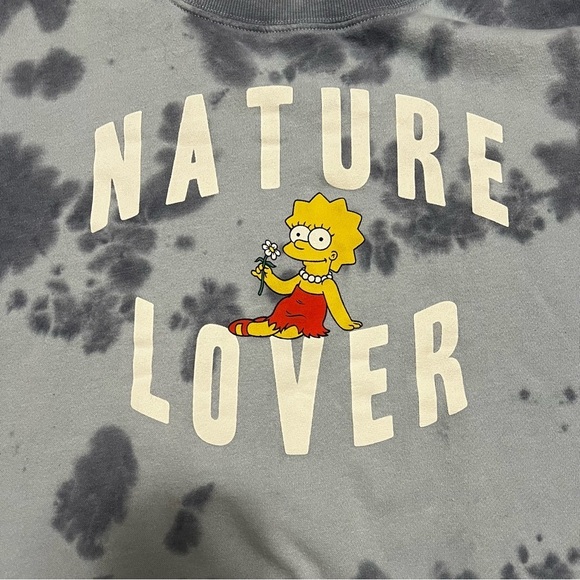 Lisa Simpson Nature Lover Graphic Sweatshirt - Blue Tie-Dye Size XL - Picture 5 of 6